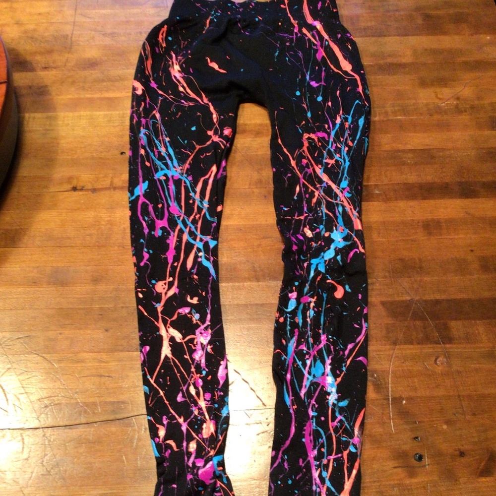 ELECTRIC YOGA NEON GRAFITTI/80’s paint splatter SEAMLESS LEGGING, size M/L